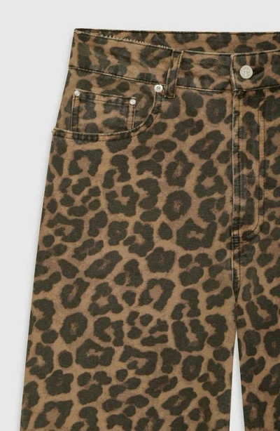 Anine Bing Hugh High Rise Jeans In Leopard In Brown