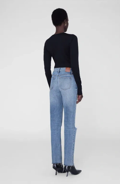 Anine Bing Sylvie Long Sleeve Tee In Black