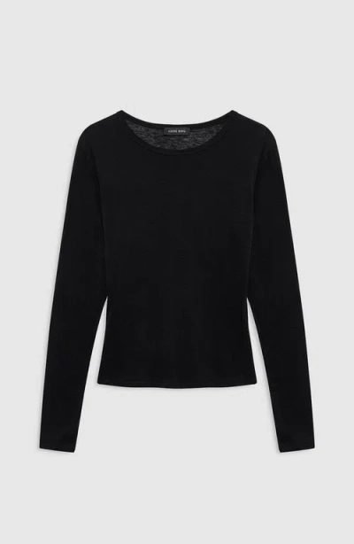 Anine Bing Sylvie Long Sleeve Tee In Black