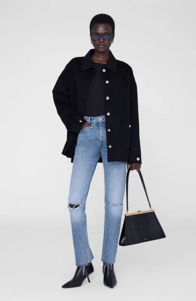 Anine Bing Sylvie Long Sleeve Tee In Black