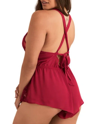 Adore Me Lizzy Romper Lingerie In Red