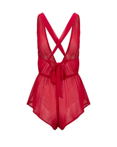 Adore Me Lizzy Romper Lingerie In Red