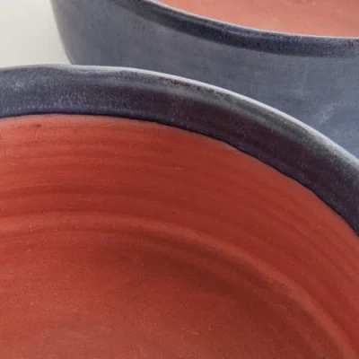 Napa Home & Garden Studio Decorative Low Bowls, Set Of 2 In Blue