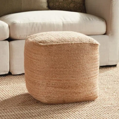 Napa Home & Garden Jute Square Pouf In Neutral