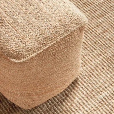 Napa Home & Garden Jute Square Pouf In Neutral