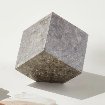Napa Home & Garden Abstract Marble Cube Sculpture In Gray