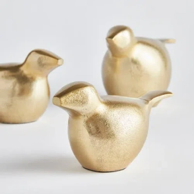 Napa Home & Garden Birds Of A Feather Sculptures Decorative Objects Set Of 3 In Gold