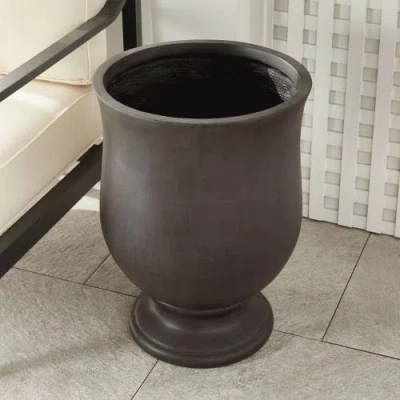 Napa Home & Garden Fibreclay Josie Round Footed Planter In Black