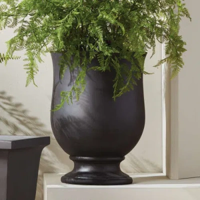 Napa Home & Garden Fibreclay Josie Round Footed Planter In Black