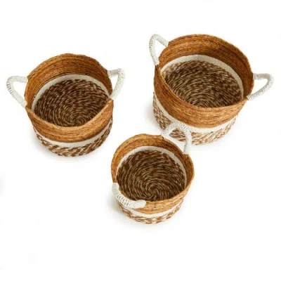 Napa Home & Garden Key Largo Round Baskets Set Of 3 In Brown