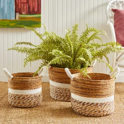 Napa Home & Garden Key Largo Round Baskets Set Of 3 In Brown