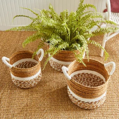 Napa Home & Garden Key Largo Round Baskets Set Of 3 In Brown