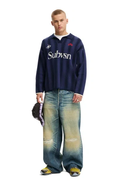 Cotton On Box Fit Rugby Polo In Blue