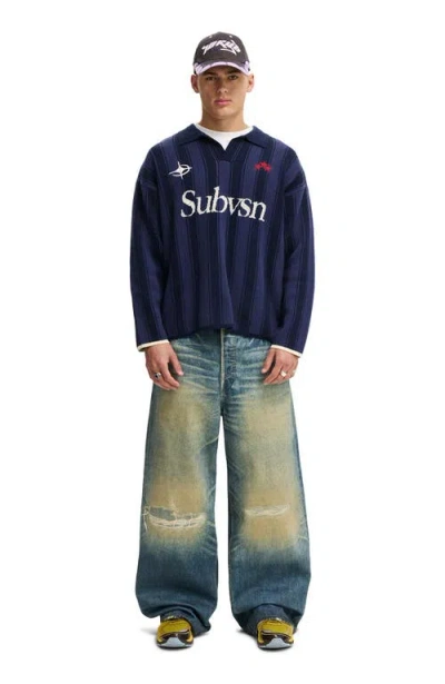 Cotton On Box Fit Rugby Polo In Blue