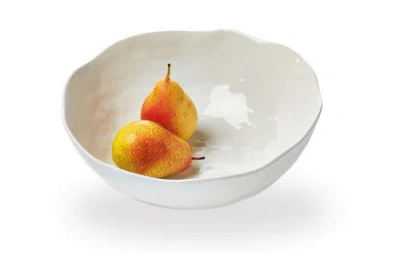 Tag 12" Formoso White Stoneware Round 128oz. Tall Serving Bowl Dish In White