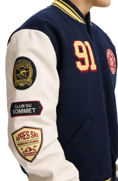 Cotton On Varsity Bomber Jacket In Blue