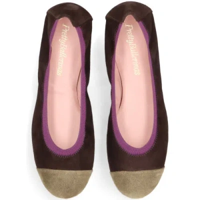 Pretty Ballerinas Round Toe Elasticated Ballet Flat In Brown