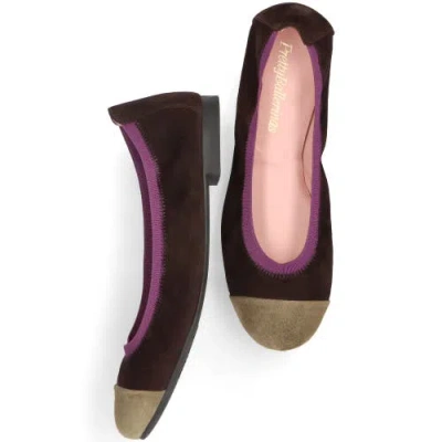 Pretty Ballerinas Round Toe Elasticated Ballet Flat In Brown