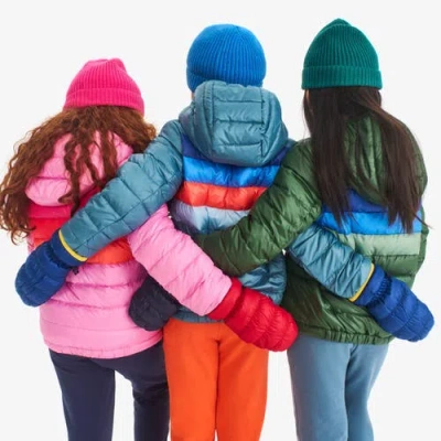 Primary Kids Lightweight Puffer Mittens In Blue