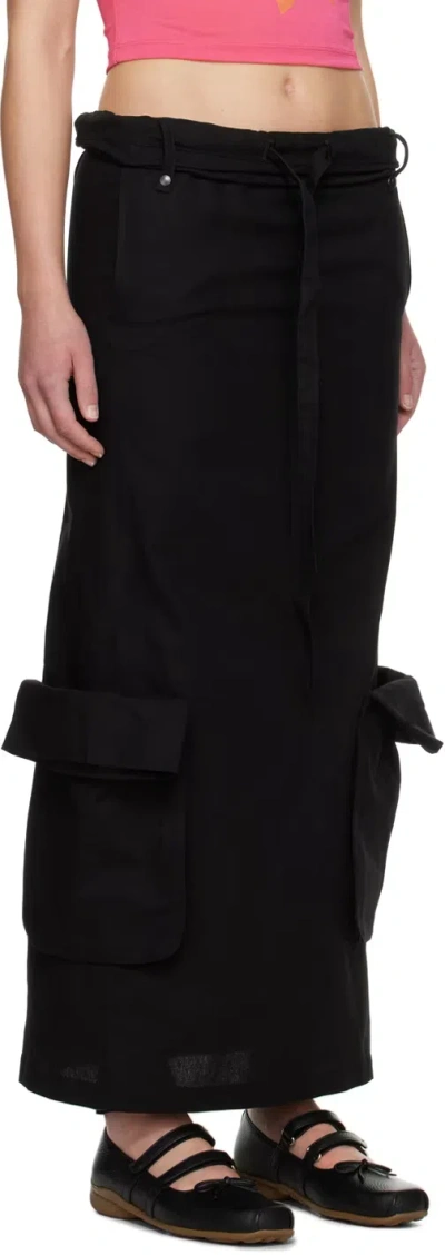 Open Yy Ssense Exclusive Black Maxi Skirt In Black