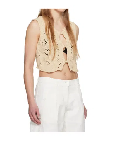 Open Yy Argyle Vest In Neutral