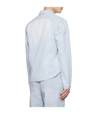 Open Yy Ripped Denim Jacket In Blue