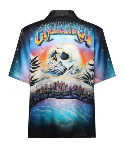 Casablanca Men's La Premonition Cuban Collar Shirt In Black