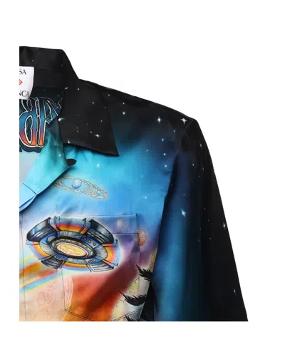 Casablanca Men's La Premonition Cuban Collar Shirt In Black