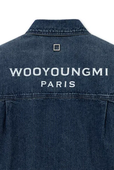 Wooyoungmi Denim Shirt With Back Logo In Blue