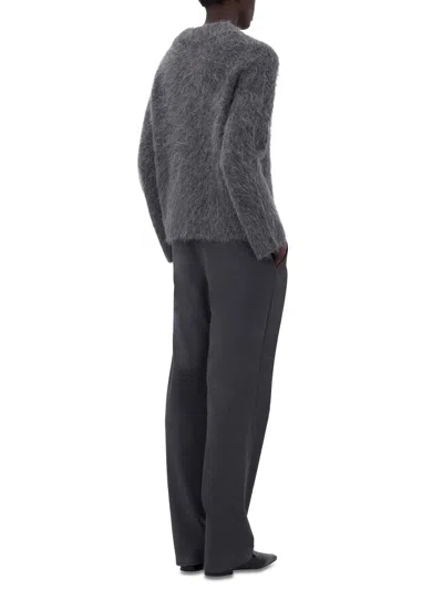 Loulou Studio Lynn's Fluffy Alpaca Fur Cardigan In Gray