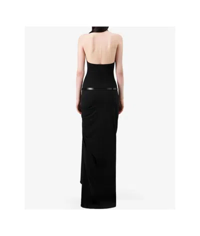 Coperni Black Long Dress Featuring A Belted Waist In Black