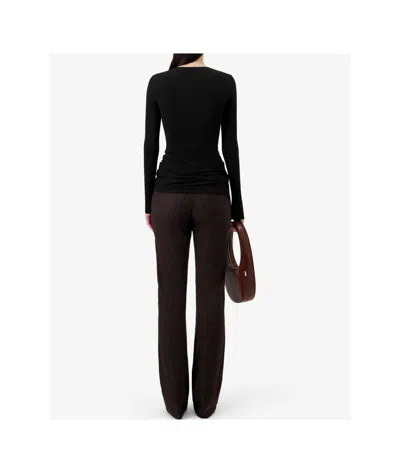 Coperni Long Sleeve Fitted Top With Side Detail In Black