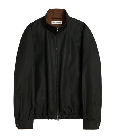Our Legacy Twill Bomber Jacket In Black
