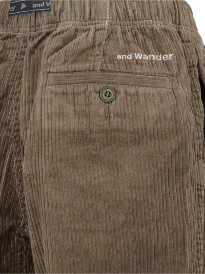 And Wander Corduroy Pants With Belt In Brown