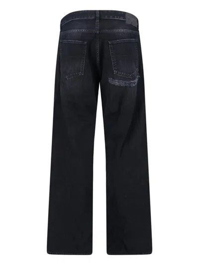Balenciaga Men Distressed Jeans In Blue