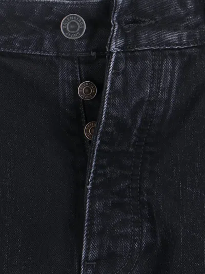 Balenciaga Men Distressed Jeans In Blue