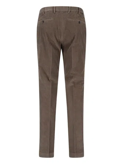 Incotex Straight Leg Corduroy Trousers Featuring Pockets In Brown
