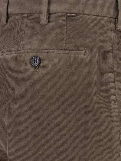 Incotex Straight Leg Corduroy Trousers Featuring Pockets In Brown