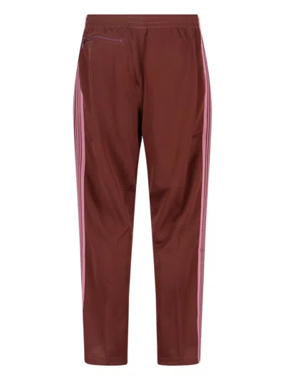 Needles Straight Trousers With Elastic Waistband And Pocket In Red
