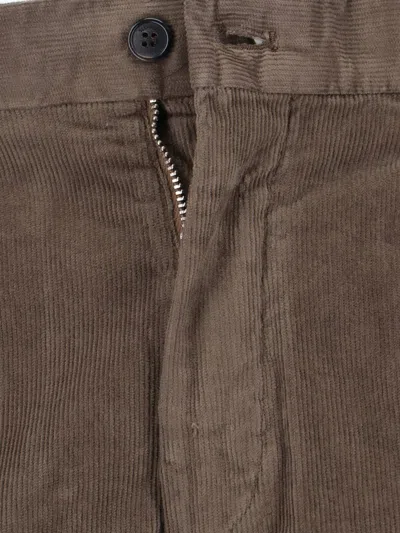 Incotex Straight Leg Corduroy Trousers Featuring Pockets In Brown