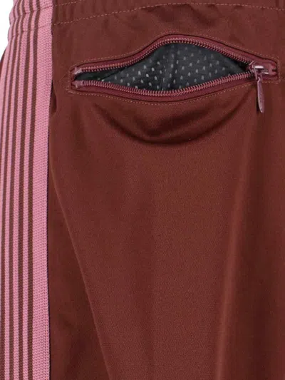 Needles Straight Trousers With Elastic Waistband And Pocket In Red