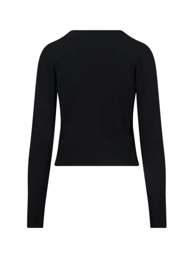 Patou Black Merino Wool Jumper In Black