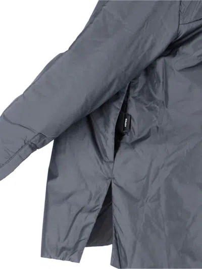 Aspesi Long-sleeved Button-up Hooded Jacket In Gray