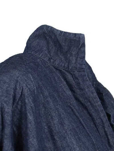 Daniela Gregis High Neck Long Sleeve Top For Casual Wear In Blue