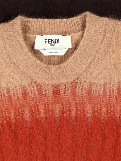 Fendi Gradient Mohair And Wool Fitted Jumper Clothing In Multi