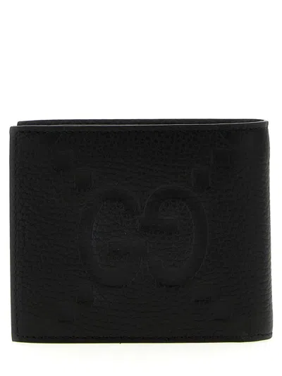 Gucci Jumbo Gg Leather Wallet In Black
