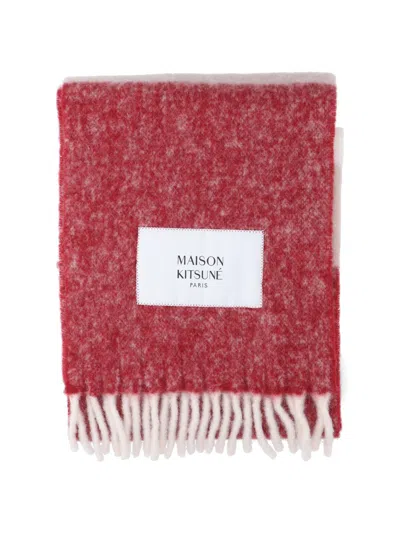 Maison Kitsuné Multicolour Scarf With Harmonious Pattern And Soft Finish In Brown