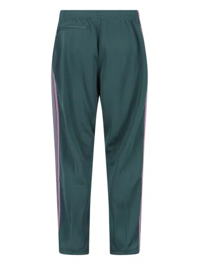 Needles Straight Trousers With Elastic Waistband And Pocket In Green