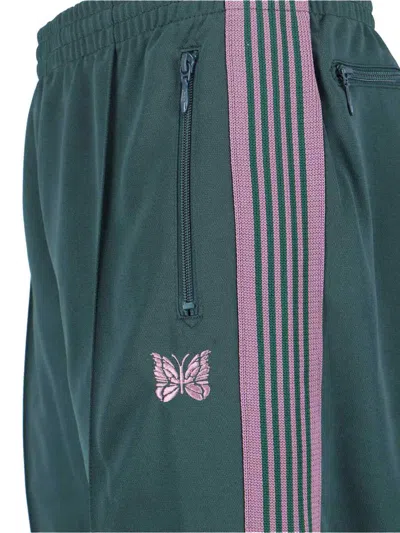 Needles Straight Trousers With Elastic Waistband And Pocket In Green