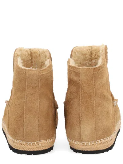 Diesel Suede Boots With Rubber Sole And Stitching In Neutral